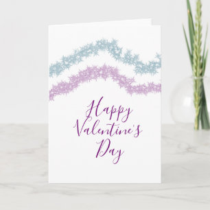 Carte rose bleu paillettes scintillement joyeux saint-va