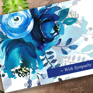 Carte Rose Bleu Sympathy Désolé Pour Votre Perte Sympath