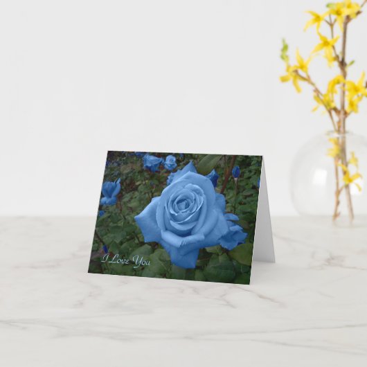 Carte Rose bleue (Fleur jaune)