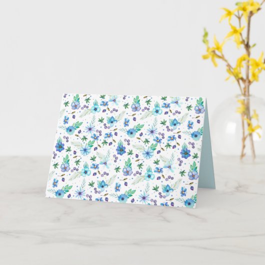 Carte Rose bleue (Fleur jaune)