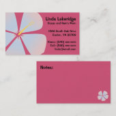 Carte rose/bleue de contact de maman de fleurs de (Devant / Derrière)