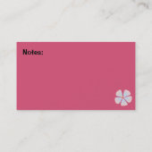 Carte rose/bleue de contact de maman de fleurs de (Dos)