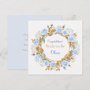 Carte Rose Bleue Mariage aux Reflets Dorés