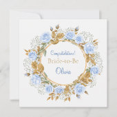 Carte Rose Bleue Mariage aux Reflets Dorés (Devant)