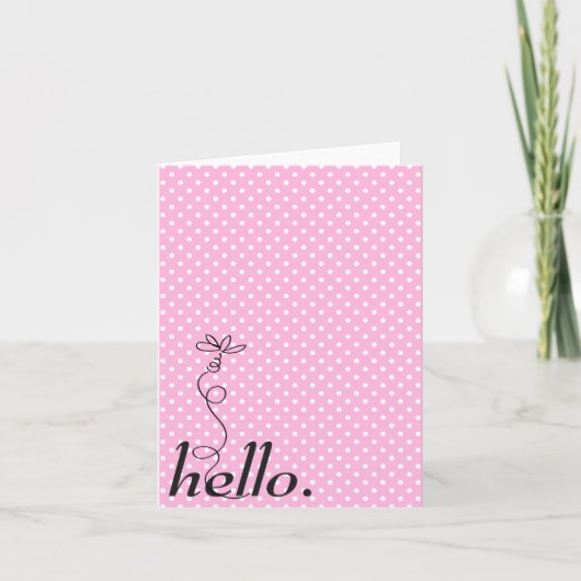 Carte Rose Bling Daisy Bonjour (Devant)