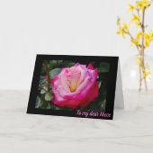 Carte Rose Blossom / Rouge et Blanc / Nuit Anniversaire (Fleur jaune)