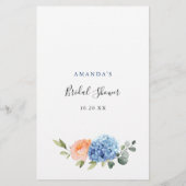 Carte Rose Blue Hydrangea Blush (Dos)