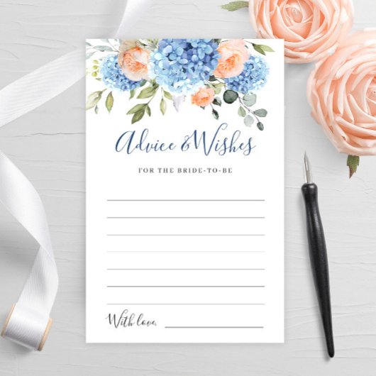 Carte Rose Blue Hydrangea Blush