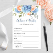 Carte Rose Blue Hydrangea Blush