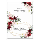Carte Rose Blush Pink & Burgundy Mariage Place (Par défaut)