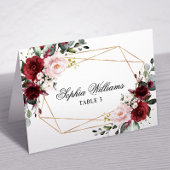 Carte Rose Blush Pink & Burgundy Mariage Place