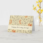 Carte Rose Botanique Florale Gris Vintage (Fleur jaune)