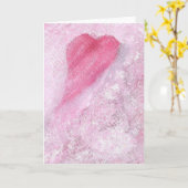 Carte rose C30 de coeur (Fleur jaune)