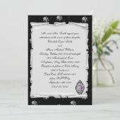 Carte Rose Cameo violet Steampunk Goth mariage (Debout devant)