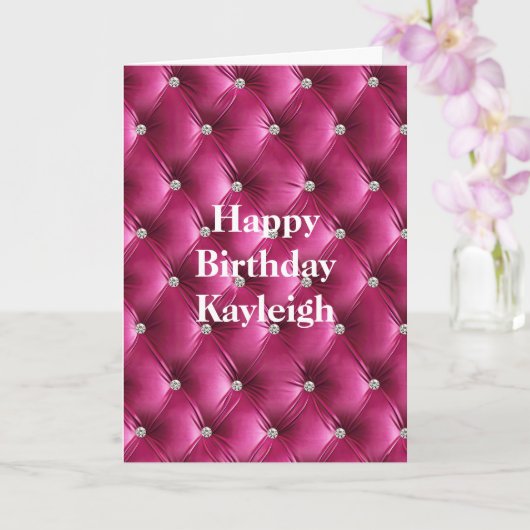 Carte Rose Chaud Faux Velvet Anniversaire (Orchidée)
