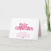 Carte rose chaud Feliz Cumpleaños (Dos)