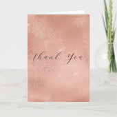Carte Rose chic or dentelle Mariage Merci (Devant)