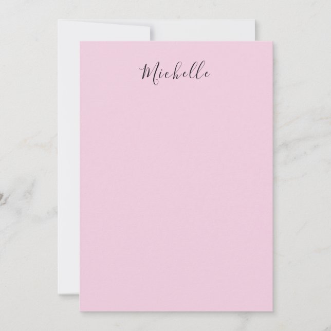 Carte Rose Clair Professionnel Écriture Manuscrite Uniqu (Devant)