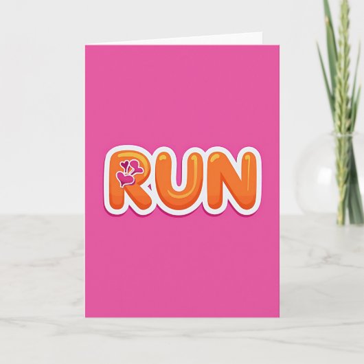 Carte Rose Cœurs à Courir (Devant)