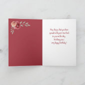 Carte Rose couleur rouge photo 90e anniversaire (Intérieur)