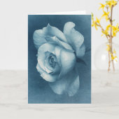 Carte Rose Cyanotype (Fleur jaune)