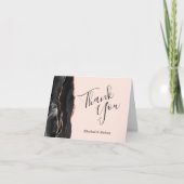 Carte Rose d'âge noir Mariage de Merci de couleur or (Devant)