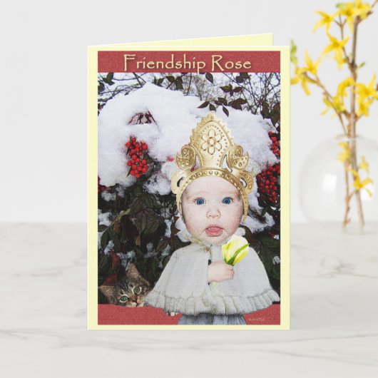 Carte Rose d'amitié (Fleur jaune)