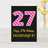 Carte Rose d'amusement barré "27" ; Joyeux 27ème (Fleur jaune)