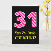 Carte Rose d'amusement barré "31" ; Joyeux 31ème (Fleur jaune)