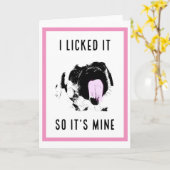 Carte rose d'anniversaire d'amour de carlin (Fleur jaune)