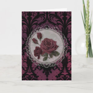 Carte Rose d'anniversaire gothique victorien