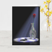 Carte rose dans un vase (Fleur jaune)