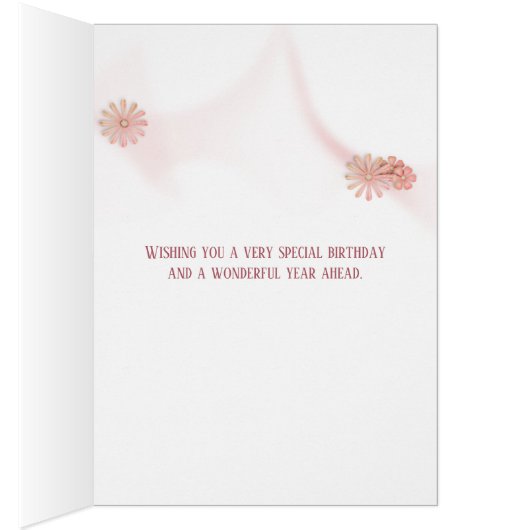 Carte Rose d'aquarelle 99e anniversaire (Intérieur (Droit))