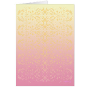 Carte rose d'art de blanc de damassé de pêche