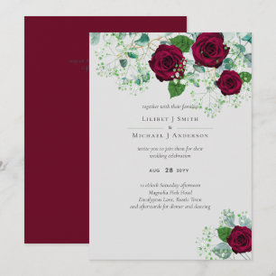 Carte Rose de Bourgogne Sage Eucalyptus Mariage