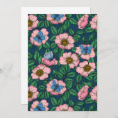 Carte Rose de chien et papillons (Devant / Derrière)