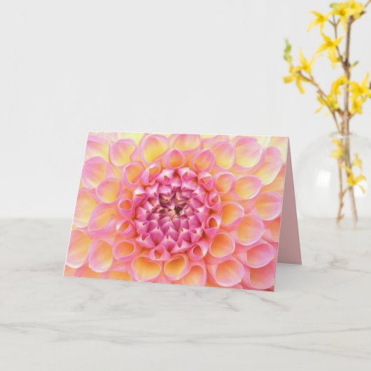 Carte rose de dahlia (Fleur jaune)