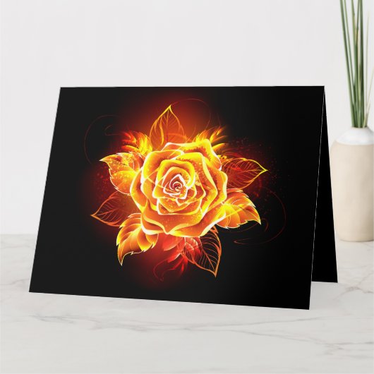 Carte Rose de feu en fleurs (Devant)