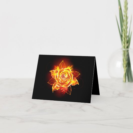 Carte Rose de feu en fleurs (Devant)