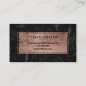 Carte rose de fidélité de marbre de noir de (Dos)