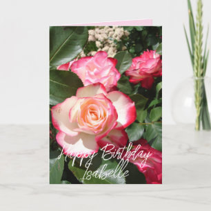 Carte Rose de fleurs Roses rouge et blanc