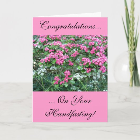 Carte rose de Handfasting d'aubépine (Devant)