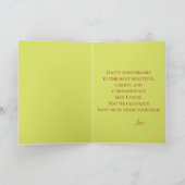 Carte Rose de la couleur de la chaux Mari heureux annive (Intérieur)