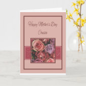 Carte rose de la fête des mères de Cousin Happy (Fleur jaune)