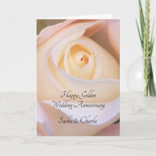 Carte Rose de l'Anniversaire d'or