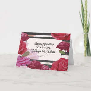Carte Rose de l'anniversaire du Mariage Godgirl & Husban