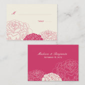 Carte rose de mariage de jardin - rose (Devant / Derrière)
