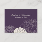 Carte rose de mariage de jardin - violet (Dos)