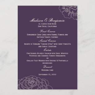 Carte Rose de mariage de jardin - violet