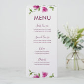 Carte rose de menu de fleur de bouganvillée (Debout devant)